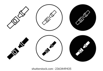 Car seat belt icon. seat fastener buckle lock for safety while travel and driving vehicle symbol. Auto Strap to prevent accident on road and save life vector.