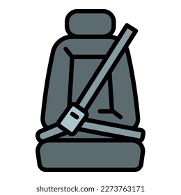 Car seat belt icon outline vector. Auto motor. Spare part