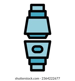 Car seat belt icon outline vector. Road drive. Seatbelt warning color flat