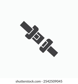 Car seat belt icon in solid style.