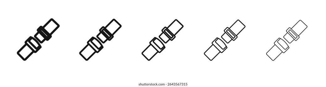 Car seat belt icon vector outline set illustration sign