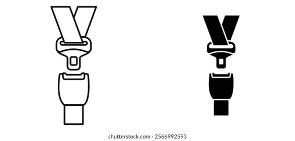 Car seat belt icons in outline and fill. vector illustration for ui.