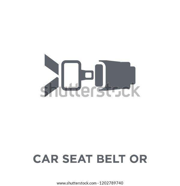 car seat belt or safety\
belt icon. car seat belt or safety belt design concept from Car\
parts collection. Simple element vector illustration on white\
background.