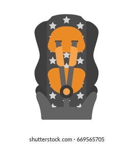 Car seat for children on isolated white background. Vector illustration