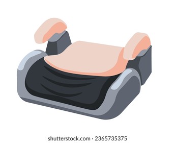 Car seat for children and toddlers, isolated special place for baby. Safety and security during trip or driving, soft cushion and handles for kid to hold. Vehicle addition. Vector in flat style