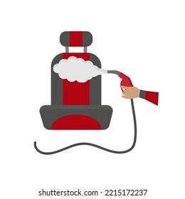 Car seat cleaning service color flat icon