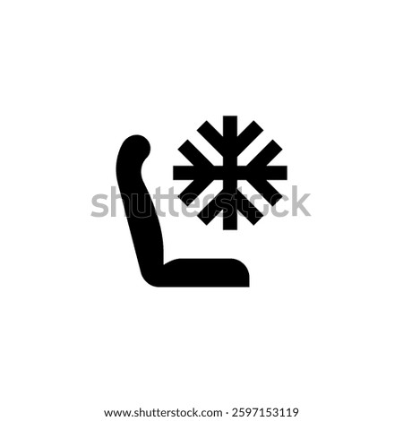 Car Seat Cooling System Icon Black Silhouette Vector