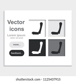 Car seat flat placed on web page template vector icon.