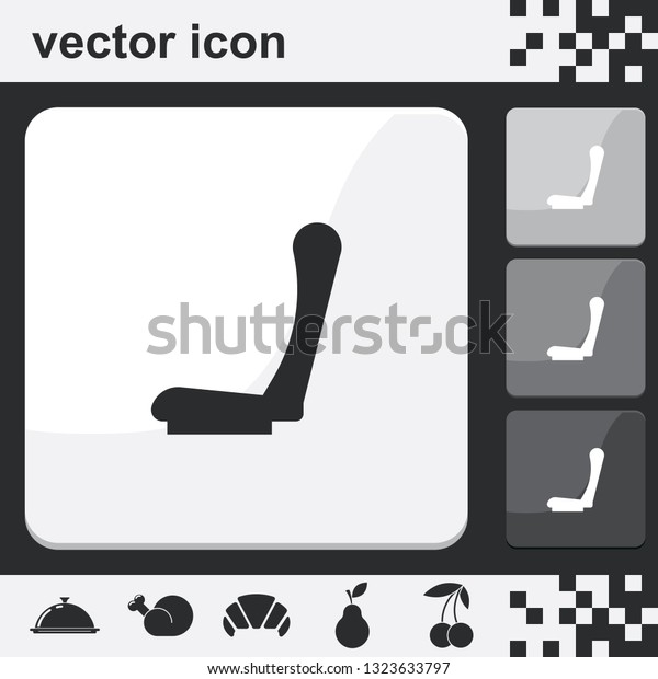 Car seat flat set\
of buttons vector icon.