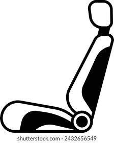 Car seat glyph and line vector illustration