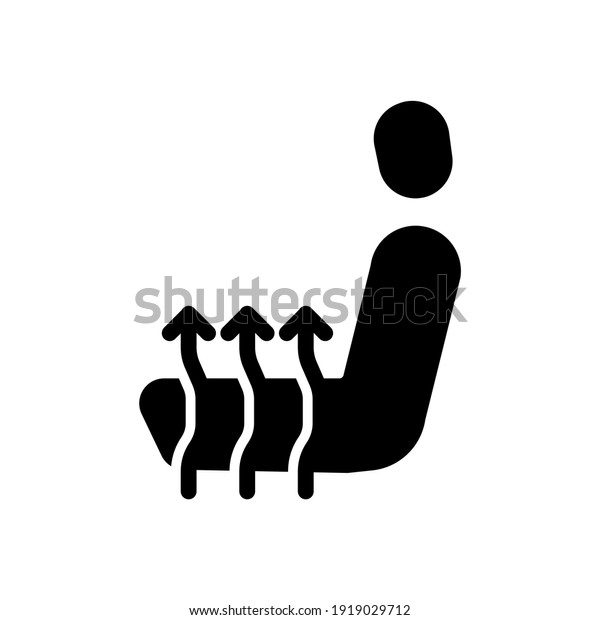 Car Seat Heat vector icon. Auto heating isolated\
black sign button  design 