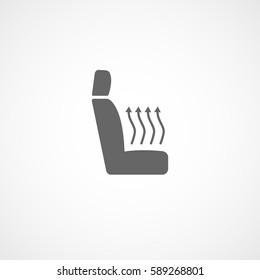 Car Seat Heated Flat Icon On White Background