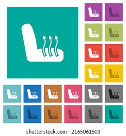 Autositzheizung mehrfarbige Flachsymbole auf einfarbigem Hintergrund. Weiße und dunklere Icon-Variationen für Hover oder aktive Effekte.