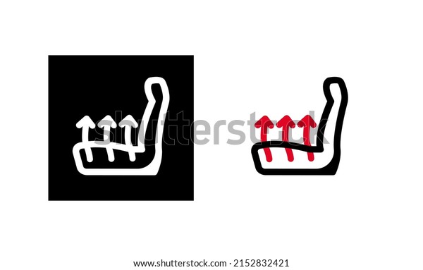 Car\
seat heating sign icon. Car seat comfort icon. Silhouette and\
linear original logo. Simple outline style sign icon. Vector\
illustration isolated on white background. EPS\
10