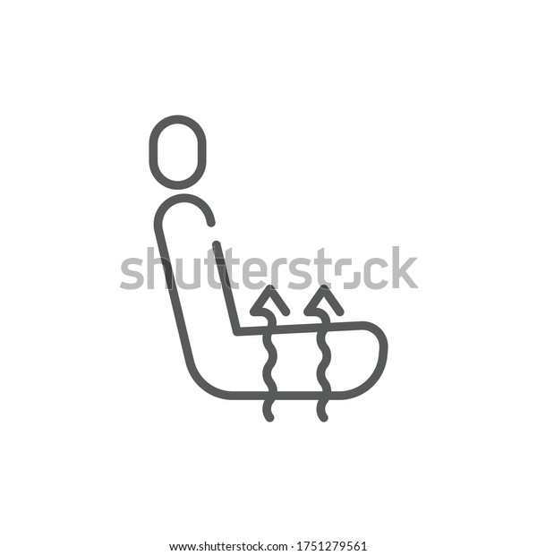 Car Seat Heating vector icon symbol isolated\
on white background