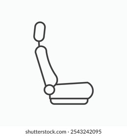 Car seat icon in black outlined and solid.