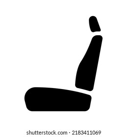 Car seat icon. Black silhouette. Side view. Vector simple flat graphic illustration. Isolated object on a white background. Isolate.