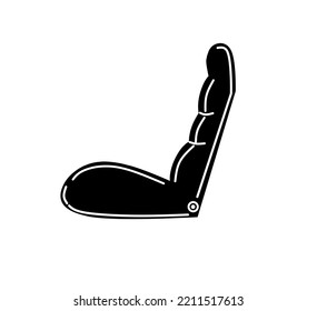 Car seat icon. Black silhouette. Side view. Vector simple flat graphic illustration. Isolated object on a white background. Isolate.