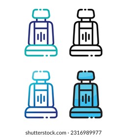Car seat icon design in four variation color