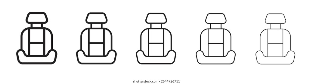 Car seat icon flat illustration set logo