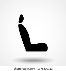 Car seat icon isolated on white background. Vector art.