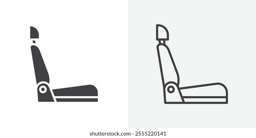 Car seat icon. outlined vector style.