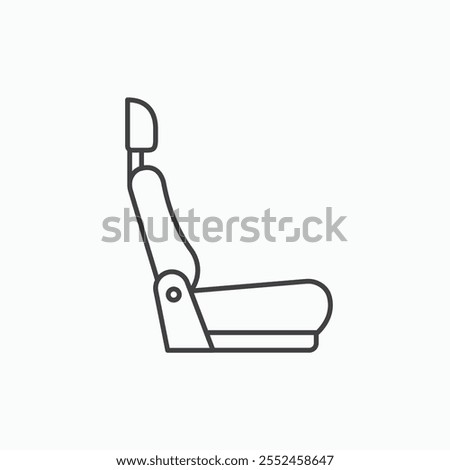 Car seat icon set in blackthin line style.