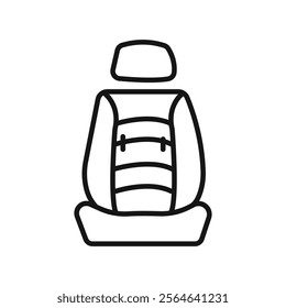 Car seat icon Simple thin line flat symbol