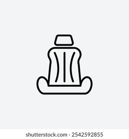 Car seat icon in stroke line.