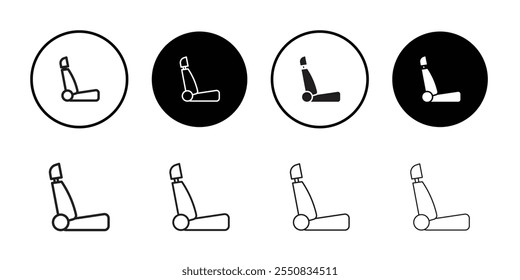 Icono de asiento de coche Ilustración plana de línea delgada