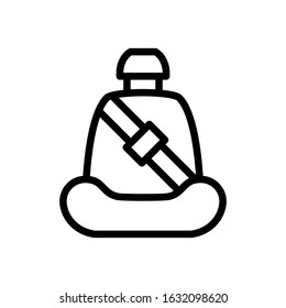 Car seat line icon, automobile chair vector design template, editable stroke