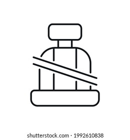 Car seat linear icon. Vehicle service. Thin line customizable illustration. Contour symbol. Vector isolated outline drawing. Editable stroke