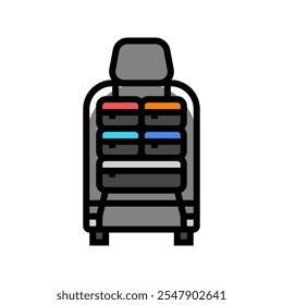 car seat organizer accessory color icon vector. car seat organizer accessory sign. isolated symbol illustration