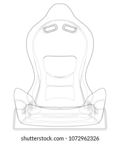 Car seat outlined vector rendering 3d  The layers visible   invisible lines are separated
