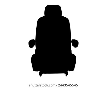 Car seat silhouette vector art white background