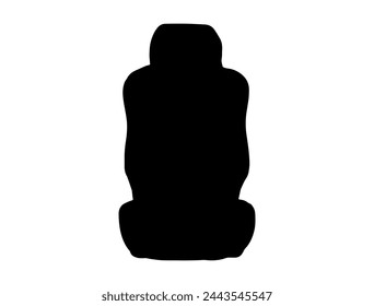 Car seat silhouette vector art white background