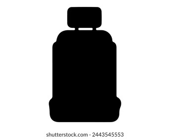 Car seat silhouette vector art white background