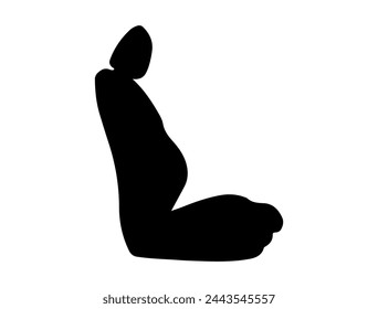 Car seat silhouette vector art white background