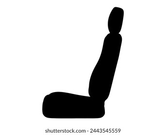 Car seat silhouette vector art white background