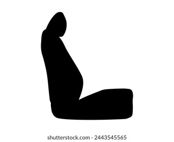 Car seat silhouette vector art white background