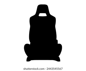 Car seat silhouette vector art white background