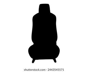 Car seat silhouette vector art white background