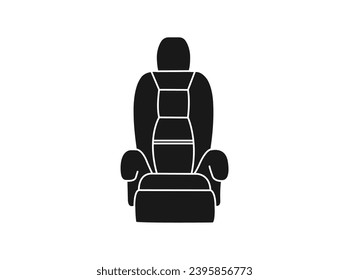 Car seat silhouettes icon. Car driver seat. Front view. Vector outline icon. brand logo design element. sign for mobile concept and web design. isolated in background for your web mobile app. EPS 10.