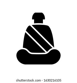 Car seat solid icon, automobile chair vector design template