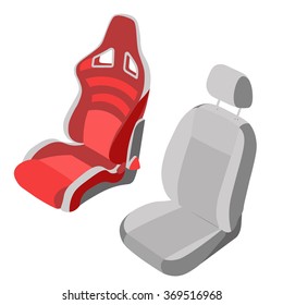 Car Seat sport and ordinary vector set