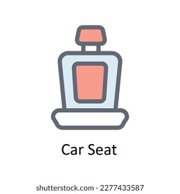 Car Seat Vector    Fill Outline Icons. Simple stock illustration stock