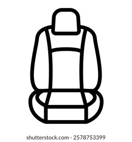 Car Seat Vector Line Icon Design