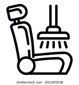 Car seat wash icon. Outline car seat wash vector icon for web design isolated on white background