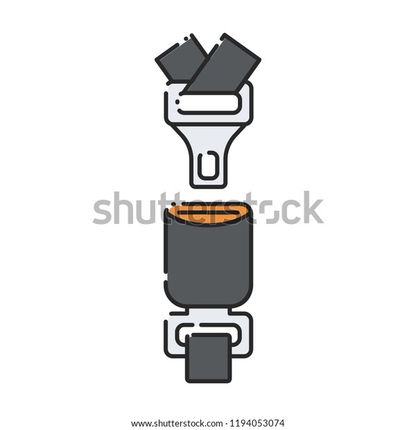 Car\
seatbelt. Flat abstract icon. Vector\
illustration
