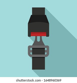 Car seatbelt icon. Flat illustration of car seatbelt vector icon for web design